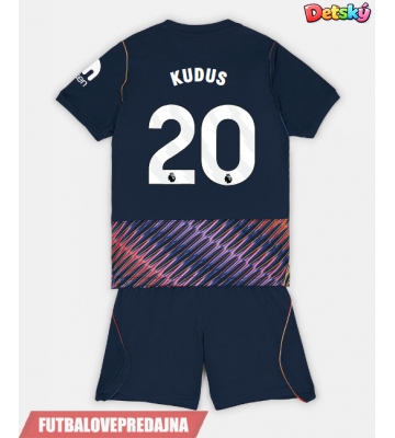 Lacne Dětský Futbalové dres Tottenham Hotspur Mohammed Kudus #20 2026-27 Krátky Rukáv - Preč (+ trenírky)